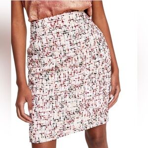 BAR III SKIRT WOMENS MALAGA RED SUIT SEPARATE TWEED PENCIL LINED